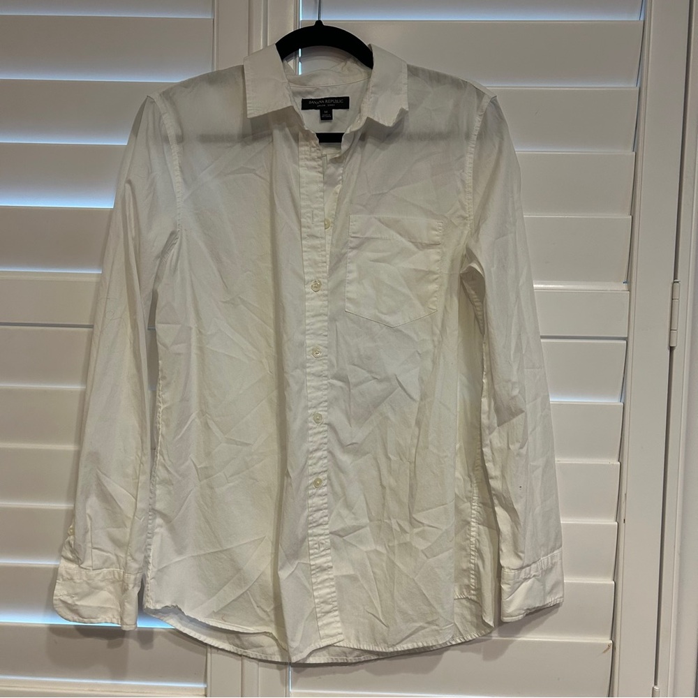 Banana Republic Dillon Shirt White Button Down Shirt Size Medium